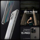 Spigen iPhone 15 Pro Max Ultra Hybrid Σκληρή Θήκη με Πλαίσιο Σιλικόνης - Frost Clear