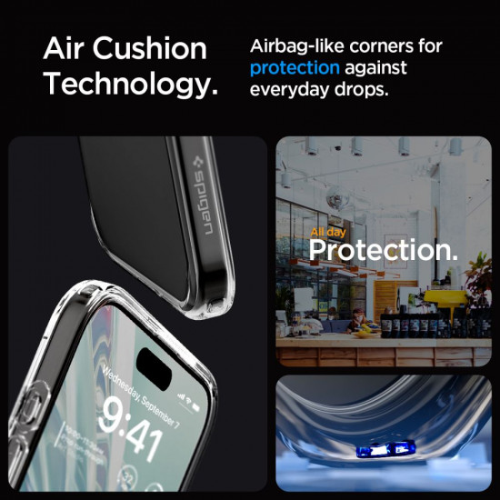 Spigen iPhone 15 Pro Max Ultra Hybrid Σκληρή Θήκη με Πλαίσιο Σιλικόνης - Frost Clear