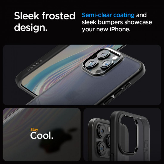 Spigen iPhone 15 Pro Max Ultra Hybrid Σκληρή Θήκη με Πλαίσιο Σιλικόνης - Frost Black