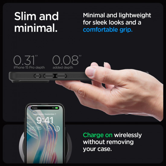 Spigen iPhone 15 Pro Max Ultra Hybrid Σκληρή Θήκη με Πλαίσιο Σιλικόνης - Frost Black