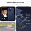 Spigen Cyrill iPhone 15 Pro Kajuk Mag Θήκη με Επένδυση Συνθετικού Δέρματος και MagSafe - Navy Blue