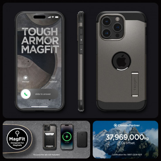 Spigen iPhone 15 Pro Tough Armor Mag Σκληρή Θήκη με MagSafe - Gunmetal