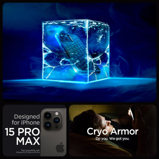 Spigen iPhone 15 Pro Max Cryo Armor Θήκη Υψηλής Προστασίας - Cryo Blue