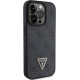 Guess iPhone 15 Pro - Crossbody 4G Metal Logo Θήκη με Επένδυση Συνθετικού Δέρματος και Λουράκι - Black - GUHCP15LP4TDSCPK