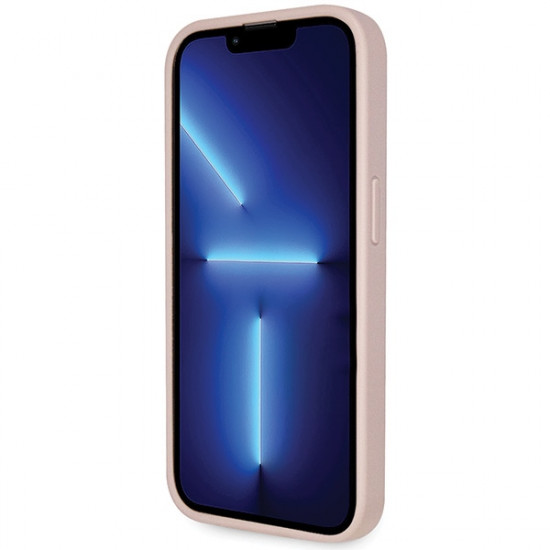 Guess iPhone 15 Pro - Crossbody 4G Metal Logo Θήκη με Επένδυση Συνθετικού Δέρματος και Λουράκι - Pink - GUHCP15LP4TDSCPP