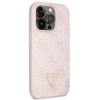 Guess iPhone 15 Pro - Crossbody 4G Metal Logo Θήκη με Επένδυση Συνθετικού Δέρματος και Λουράκι - Pink - GUHCP15LP4TDSCPP