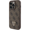Guess iPhone 15 Pro - Crossbody 4G Metal Logo Θήκη με Επένδυση Συνθετικού Δέρματος και Λουράκι - Brown - GUHCP15LP4TDSCPW