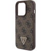 Guess iPhone 15 Pro - Crossbody 4G Metal Logo Θήκη με Επένδυση Συνθετικού Δέρματος και Λουράκι - Brown - GUHCP15LP4TDSCPW