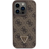 Guess iPhone 15 Pro - Crossbody 4G Metal Logo Θήκη με Επένδυση Συνθετικού Δέρματος και Λουράκι - Brown - GUHCP15LP4TDSCPW
