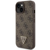 Guess iPhone 15 - Crossbody 4G Metal Logo Θήκη με Επένδυση Συνθετικού Δέρματος και Λουράκι - Brown - GUHCP15SP4TDSCPW