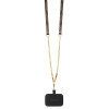 Guess iPhone 15 - Crossbody 4G Metal Logo Θήκη με Επένδυση Συνθετικού Δέρματος και Λουράκι - Brown - GUHCP15SP4TDSCPW