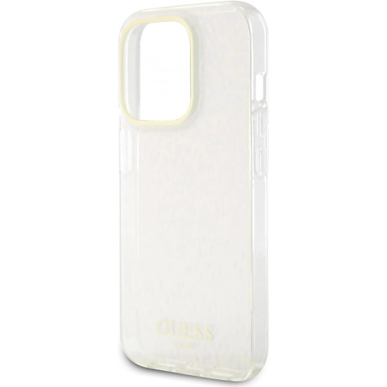 Guess iPhone 15 Pro Max IML Faceted Mirror Disco Iridescent Σκληρή Θήκη με Πλαίσιο Σιλικόνης - Pink - GUHCP15XHDECMP
