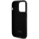 Karl Lagerfeld iPhone 15 Pro Max - Rhinestone Logo Metal Plate Σκληρή Θήκη με Πλαίσιο Σιλικόνης - Black - KLHCP15XHDSPLK