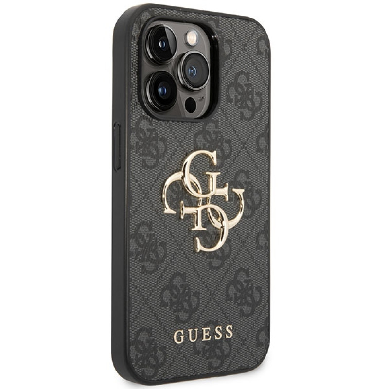 Guess iPhone 15 Pro Max - 4G Big Metal Logo Θήκη με Επένδυση Συνθετικού Δέρματος - Grey - GUHCP15X4GMGGR Guess iPhone 15 Pro Max - 4G Big Metal Logo Θήκη με Επένδυση Συνθετικού Δέρματος - Grey - GUHCP15X4GMGGR