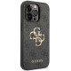 Guess iPhone 15 Pro Max - 4G Big Metal Logo Θήκη με Επένδυση Συνθετικού Δέρματος - Grey - GUHCP15X4GMGGR