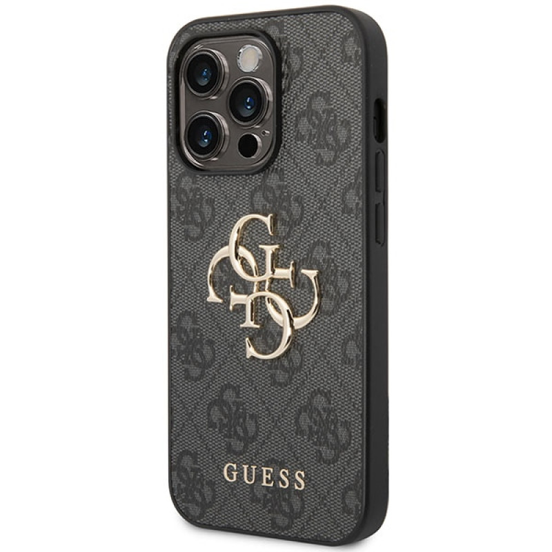 Guess iPhone 15 Pro Max - 4G Big Metal Logo Θήκη με Επένδυση Συνθετικού Δέρματος - Grey - GUHCP15X4GMGGR Guess iPhone 15 Pro Max - 4G Big Metal Logo Θήκη με Επένδυση Συνθετικού Δέρματος - Grey - GUHCP15X4GMGGR