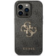 Guess iPhone 15 Pro Max - 4G Big Metal Logo Θήκη με Επένδυση Συνθετικού Δέρματος - Grey - GUHCP15X4GMGGR