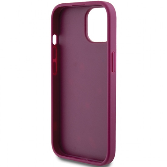 Guess iPhone 15 Glitter Script Big 4G Σκληρή Θήκη με Πλαίσιο Σιλικόνης - Purple - GUHCP15SHG4SGU