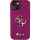 Guess iPhone 15 Glitter Script Big 4G Σκληρή Θήκη με Πλαίσιο Σιλικόνης - Purple - GUHCP15SHG4SGU