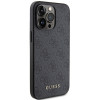 Guess iPhone 15 Pro - 4G Metal Gold Logo Σκληρή Θήκη με Επένδυση Συνθετικού Δέρματος - Grey - GUHCP15LG4GFGR Guess iPhone 15 Pro - 4G Metal Gold Logo Σκληρή Θήκη με Επένδυση Συνθετικού Δέρματος - Grey - GUHCP15LG4GFGR