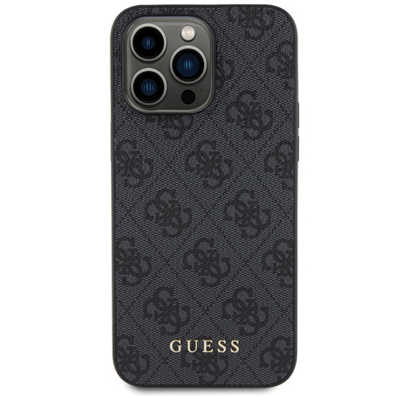 Guess iPhone 15 Pro - 4G Metal Gold Logo Σκληρή Θήκη με Επένδυση Συνθετικού Δέρματος - Grey - GUHCP15LG4GFGR Guess iPhone 15 Pro - 4G Metal Gold Logo Σκληρή Θήκη με Επένδυση Συνθετικού Δέρματος - Grey - GUHCP15LG4GFGR