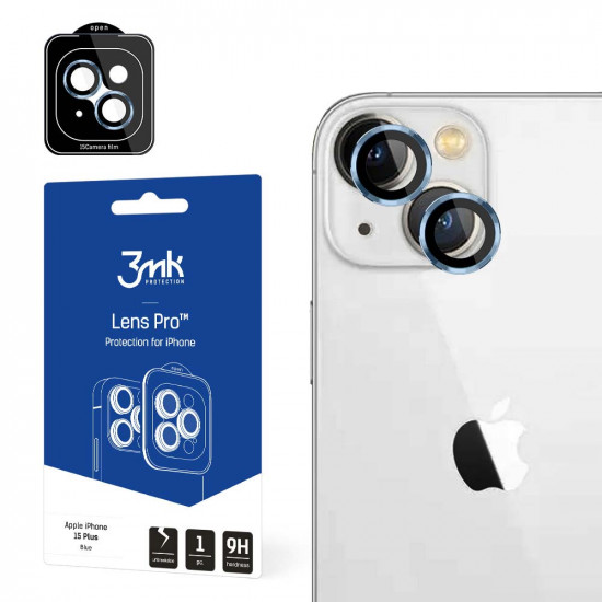 3MK iPhone 15 Plus Lens Protection Pro 9H Αντιχαρακτικό Γυαλί για την Κάμερα - Blue