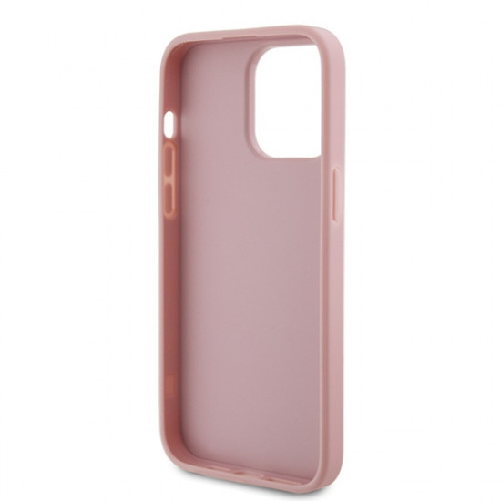 Guess iPhone 15 Pro Glitter Script Big 4G Σκληρή Θήκη με Πλαίσιο Σιλικόνης - Pink - GUHCP15LHG4SGP