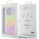 Guess iPhone 15 Pro IML Iridescent MagSafe Σκληρή Θήκη με Πλαίσιο Σιλικόνης και MagSafe - Pink - GUHMP15LHITSP