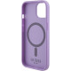Guess iPhone 15 Saffiano MagSafe Σκληρή Θήκη με Πλαίσιο Σιλικόνης και MagSafe - Purple - GUHMP15SPSAHMCU