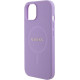 Guess iPhone 15 Saffiano MagSafe Σκληρή Θήκη με Πλαίσιο Σιλικόνης και MagSafe - Purple - GUHMP15SPSAHMCU