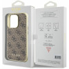 Guess iPhone 15 Pro - 4G Charms Collection Θήκη με Επένδυση Συνθετικού Δέρματος - Brown - GUHCP15LGF4GBR