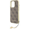 Guess iPhone 15 Pro - 4G Charms Collection Θήκη με Επένδυση Συνθετικού Δέρματος - Brown - GUHCP15LGF4GBR