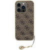 Guess iPhone 15 Pro - 4G Charms Collection Θήκη με Επένδυση Συνθετικού Δέρματος - Brown - GUHCP15LGF4GBR
