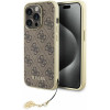 Guess iPhone 15 Pro - 4G Charms Collection Θήκη με Επένδυση Συνθετικού Δέρματος - Brown - GUHCP15LGF4GBR