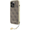 Guess iPhone 15 Pro - 4G Charms Collection Θήκη με Επένδυση Συνθετικού Δέρματος - Brown - GUHCP15LGF4GBR