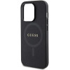 Guess iPhone 15 Pro Saffiano MagSafe Σκληρή Θήκη με Πλαίσιο Σιλικόνης και MagSafe - Black - GUHMP15LPSAHMCK