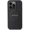 Guess iPhone 15 Pro Saffiano MagSafe Σκληρή Θήκη με Πλαίσιο Σιλικόνης και MagSafe - Black - GUHMP15LPSAHMCK