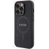 Guess iPhone 15 Pro Saffiano MagSafe Σκληρή Θήκη με Πλαίσιο Σιλικόνης και MagSafe - Black - GUHMP15LPSAHMCK
