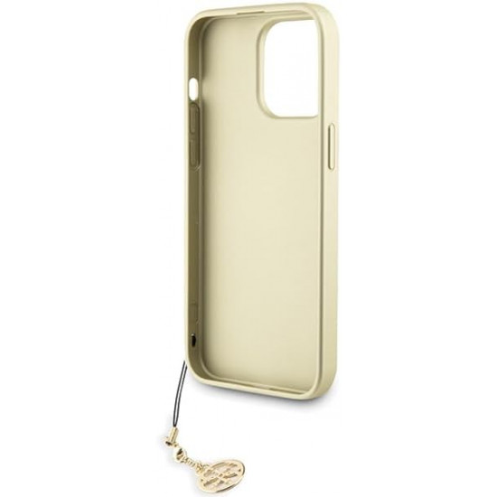 Guess iPhone 15 Pro Max - 4G Charms Collection Θήκη με Επένδυση Συνθετικού Δέρματος - Grey - GUHCP15XGF4GGR