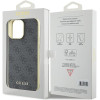 Guess iPhone 15 Pro Max - 4G Charms Collection Θήκη με Επένδυση Συνθετικού Δέρματος - Grey - GUHCP15XGF4GGR