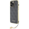 Guess iPhone 15 Pro Max - 4G Charms Collection Θήκη με Επένδυση Συνθετικού Δέρματος - Grey - GUHCP15XGF4GGR