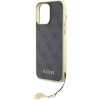 Guess iPhone 15 Pro Max - 4G Charms Collection Θήκη με Επένδυση Συνθετικού Δέρματος - Grey - GUHCP15XGF4GGR