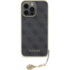 Guess iPhone 15 Pro Max - 4G Charms Collection Θήκη με Επένδυση Συνθετικού Δέρματος - Grey - GUHCP15XGF4GGR