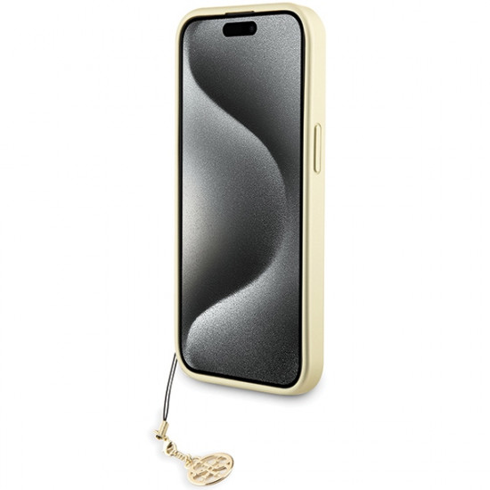 Guess iPhone 15 - 4G Charms Collection Θήκη με Επένδυση Συνθετικού Δέρματος - Grey - GUHCP15SGF4GGR