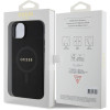 Guess iPhone 15 Saffiano MagSafe Σκληρή Θήκη με Πλαίσιο Σιλικόνης και MagSafe - Black - GUHMP15SPSAHMCK