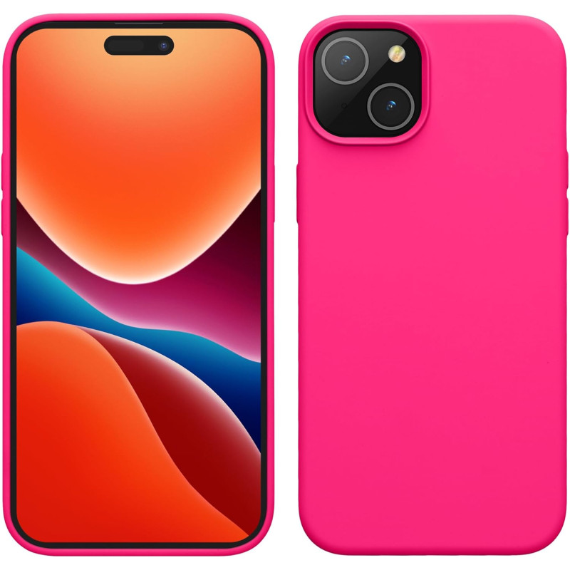 KW iPhone 15 Plus Θήκη Σιλικόνης Rubberized TPU - Neon Pink - 61954.77