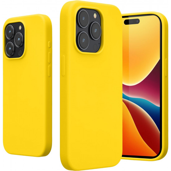 KW iPhone 15 Pro Θήκη Σιλικόνης Rubberized TPU - Radiant Yellow - 61955.165