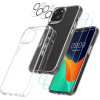 KW iPhone 15 Σετ με 1 Θήκη, 2 Αντιχαρακτικά Γυαλιά Οθόνης και 2 Αντιχαρακτικά Γυαλιά για την Κάμερα - Διάφανα - 62025.03