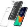 KW iPhone 15 Σετ με 1 Θήκη, 2 Αντιχαρακτικά Γυαλιά Οθόνης και 2 Αντιχαρακτικά Γυαλιά για την Κάμερα - Διάφανα - 62025.03