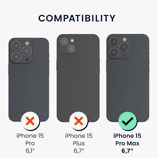 KW iPhone 15 Pro Max Θήκη Σιλικόνης TPU με Υποδοχή για Κάρτα - Dark Blue - 59115.17